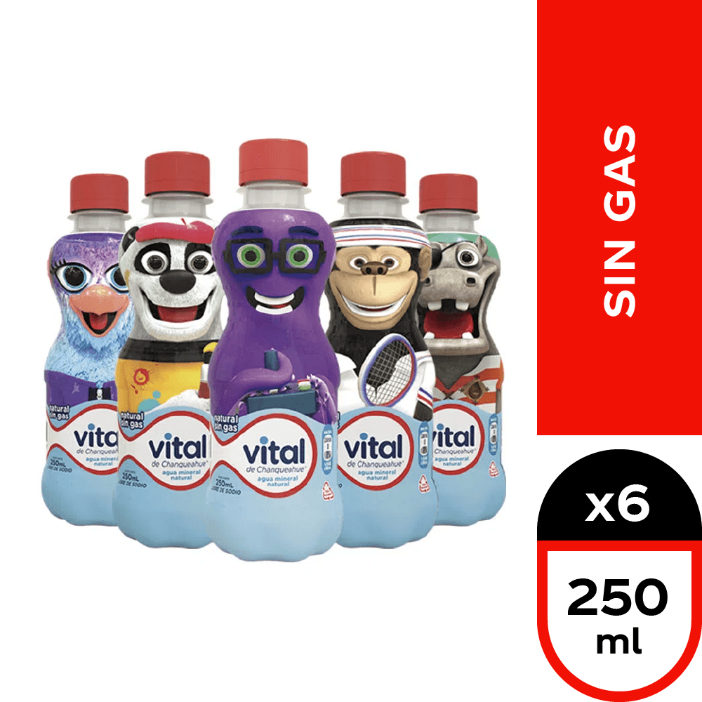 12x Agua Mineral Vital Sin Gas Botella 600cc