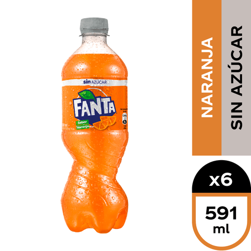Fanta Sin Azúcar 6 x 591 ml.