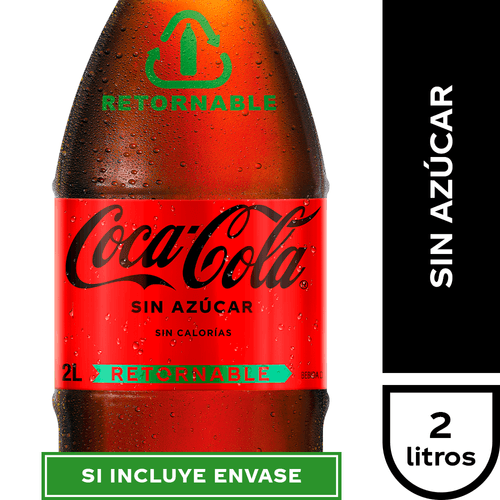 Starter Kit Coca-Cola Sin Azúcar Retornable 2,0 lt. (Incluye envase)