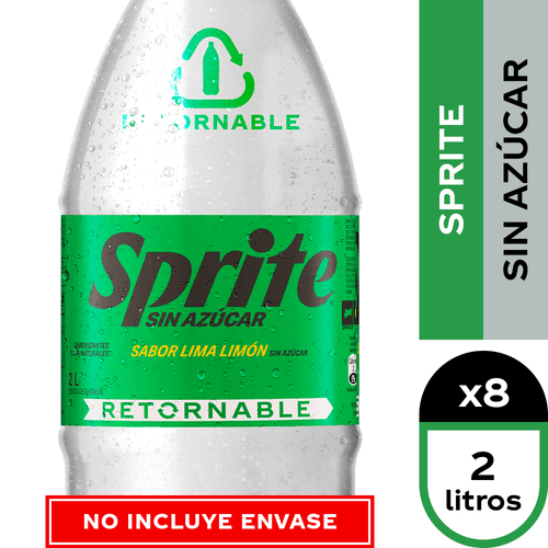 Refill Sprite Sin Azúcar Retornable 8 x 2,0 lt. (No incluye envases)