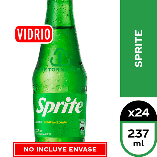 Refill Sprite retornable 24 x 237 ml (No incluye envases)