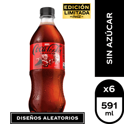 Coca-Cola Sin Azúcar 6 x 591 ml.