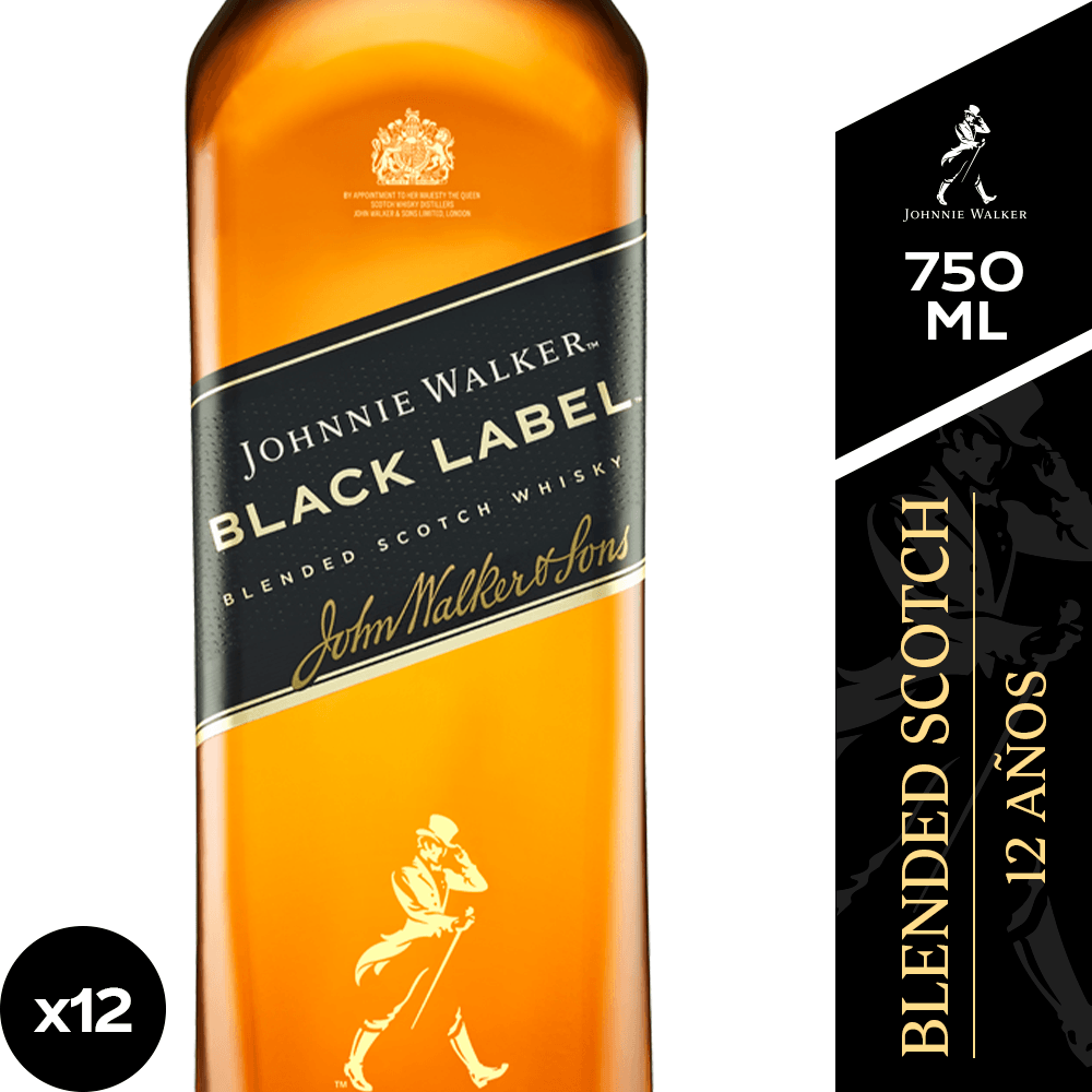 Johnnie Walker Black Label 12年 箱付き Johnnie Walker Black Label 12 x 750 ml. | miCoca-Cola.cl - miCoca