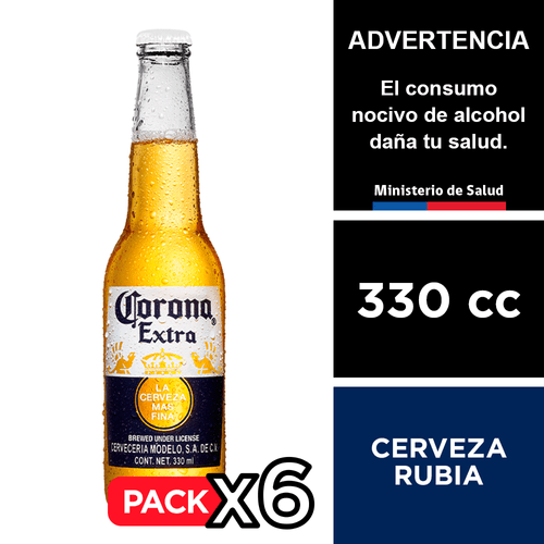 Cerveza Corona 4,5° 6 x 330 cc.