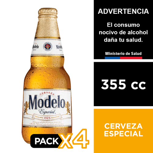Cerveza Modelo Especial 4,5° 4 x 355 cc.
