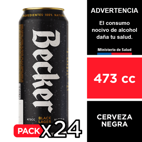 Cerveza Becker negra 5,6° 24 x 473 cc.