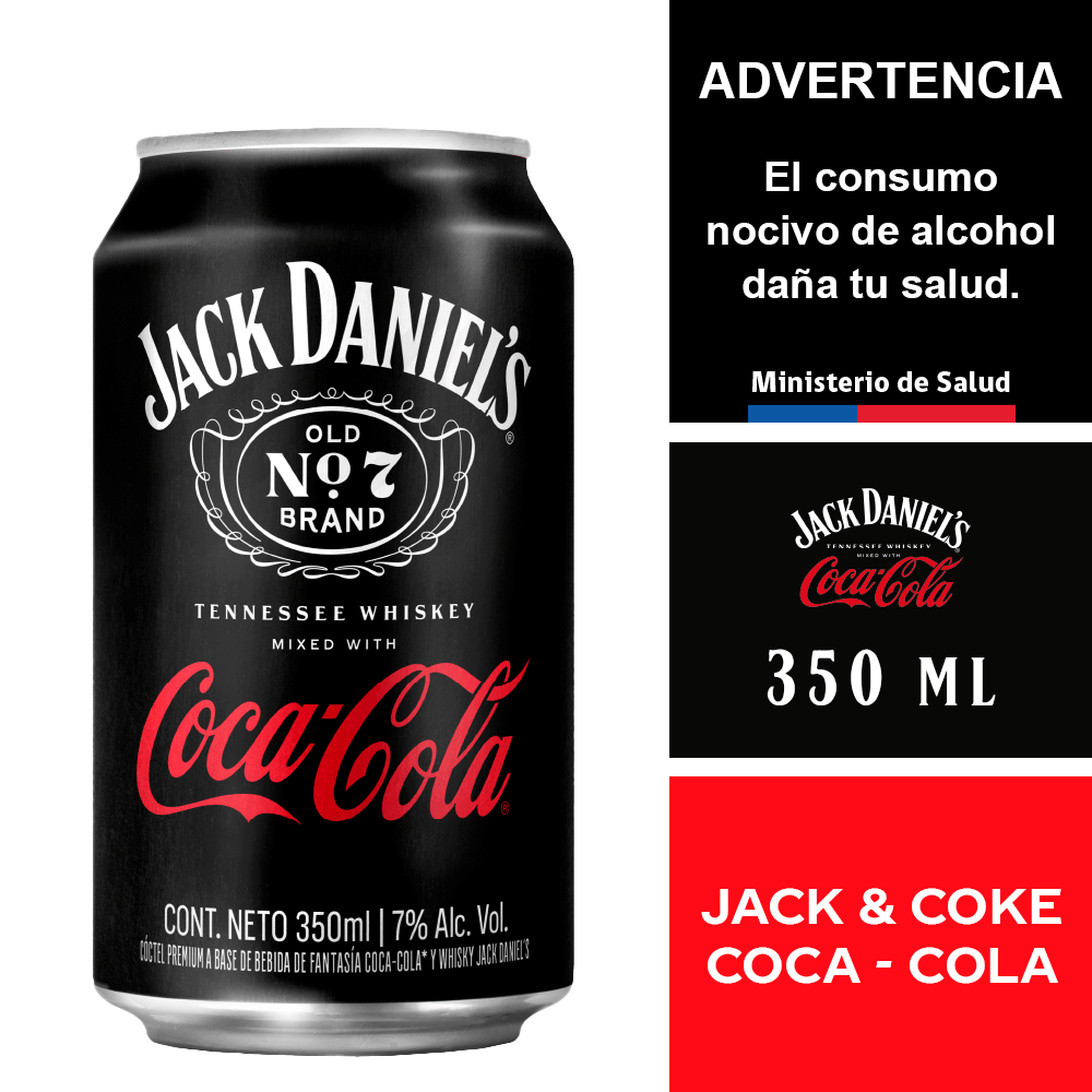 Jack Daniel's & Coca-Cola: El Cóctel Perfecto, Listo para Servir