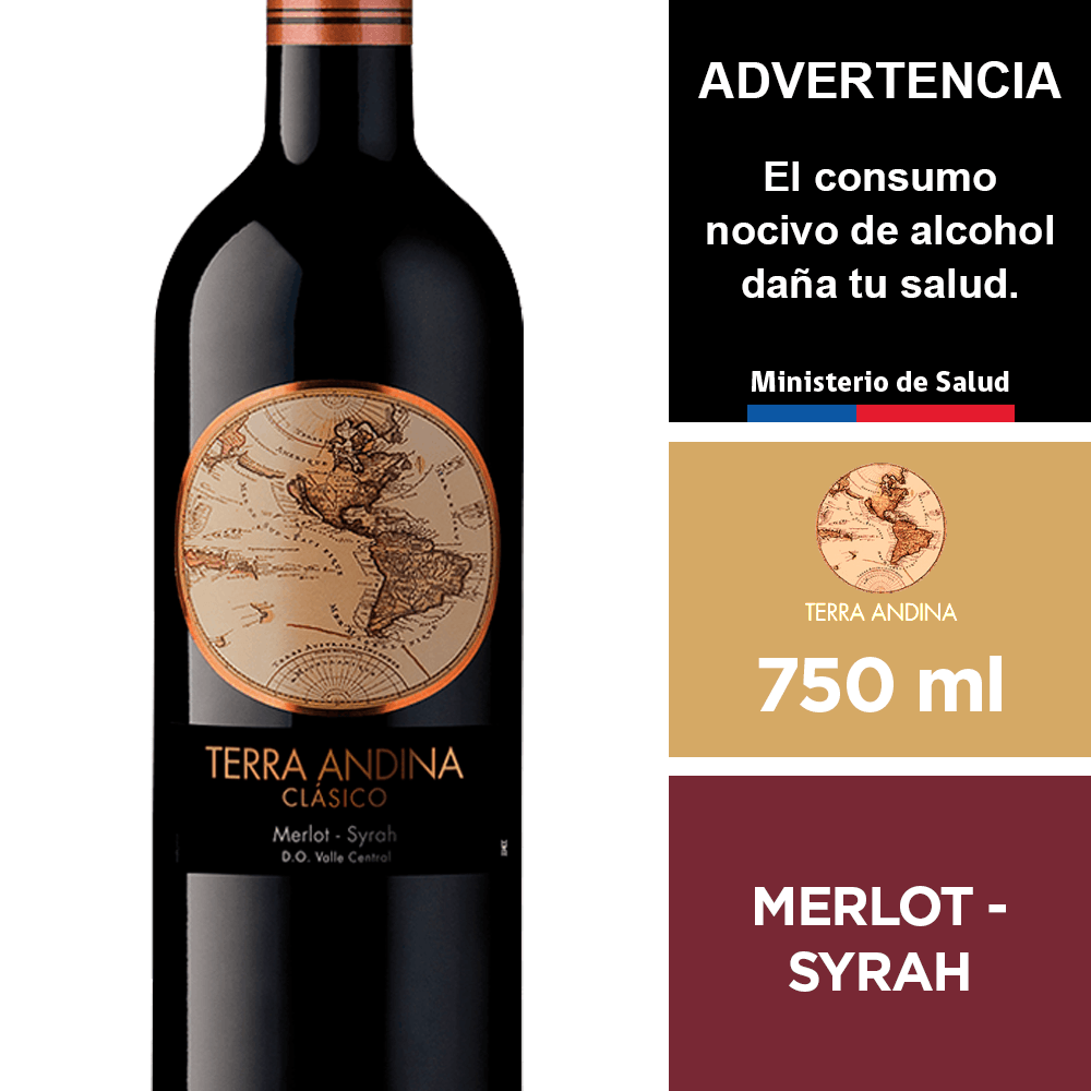アート・デザイン・音楽 Franciacorta un vino, una terra Vino Terra Andina Merlot - Syrah 750 ml. | miCoca-Cola.cl - miCoca