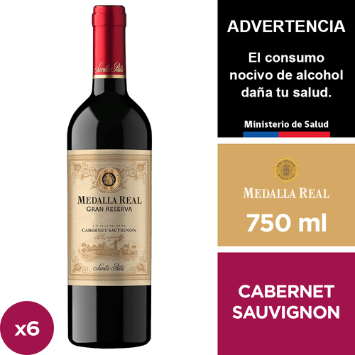 Vino Medalla Real Gran Reserva Cabernet Sauvignon 6 x 750 ml.