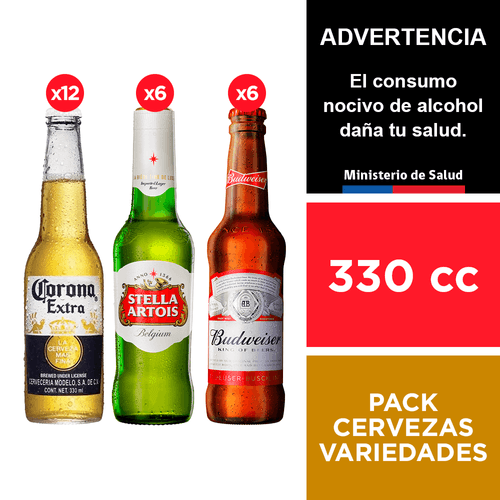 Pack variedades cerveza 330 cc