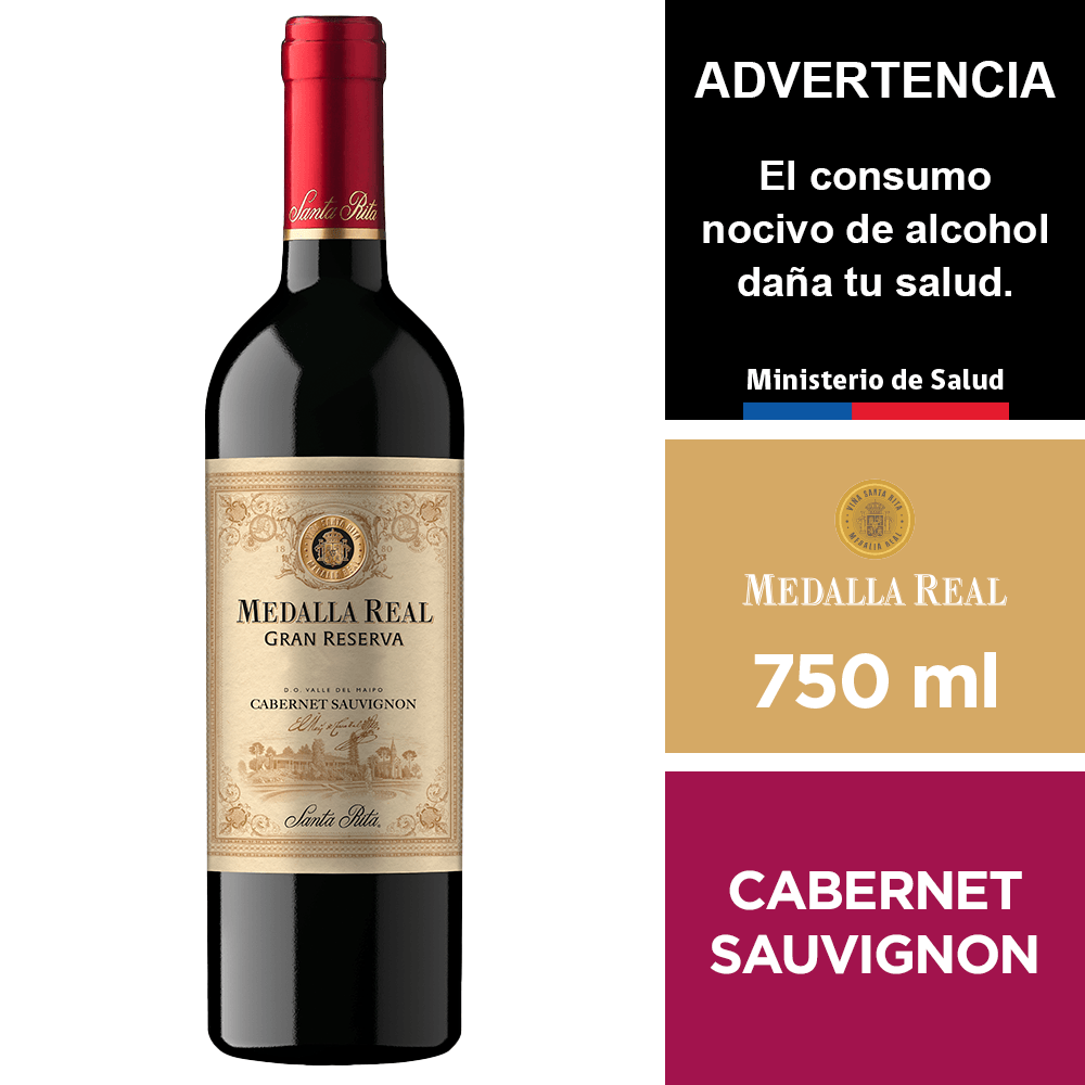 Vino Medalla Real Gran Reserva Cabernet Sauvignon 750 ml.