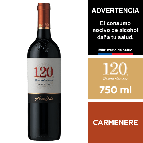 Vino 120 Reserva Especial Carmenere 750 ml.