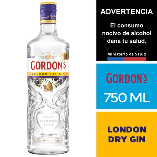 Gin Gordon's London Dry Gin  37,5° 750ml.