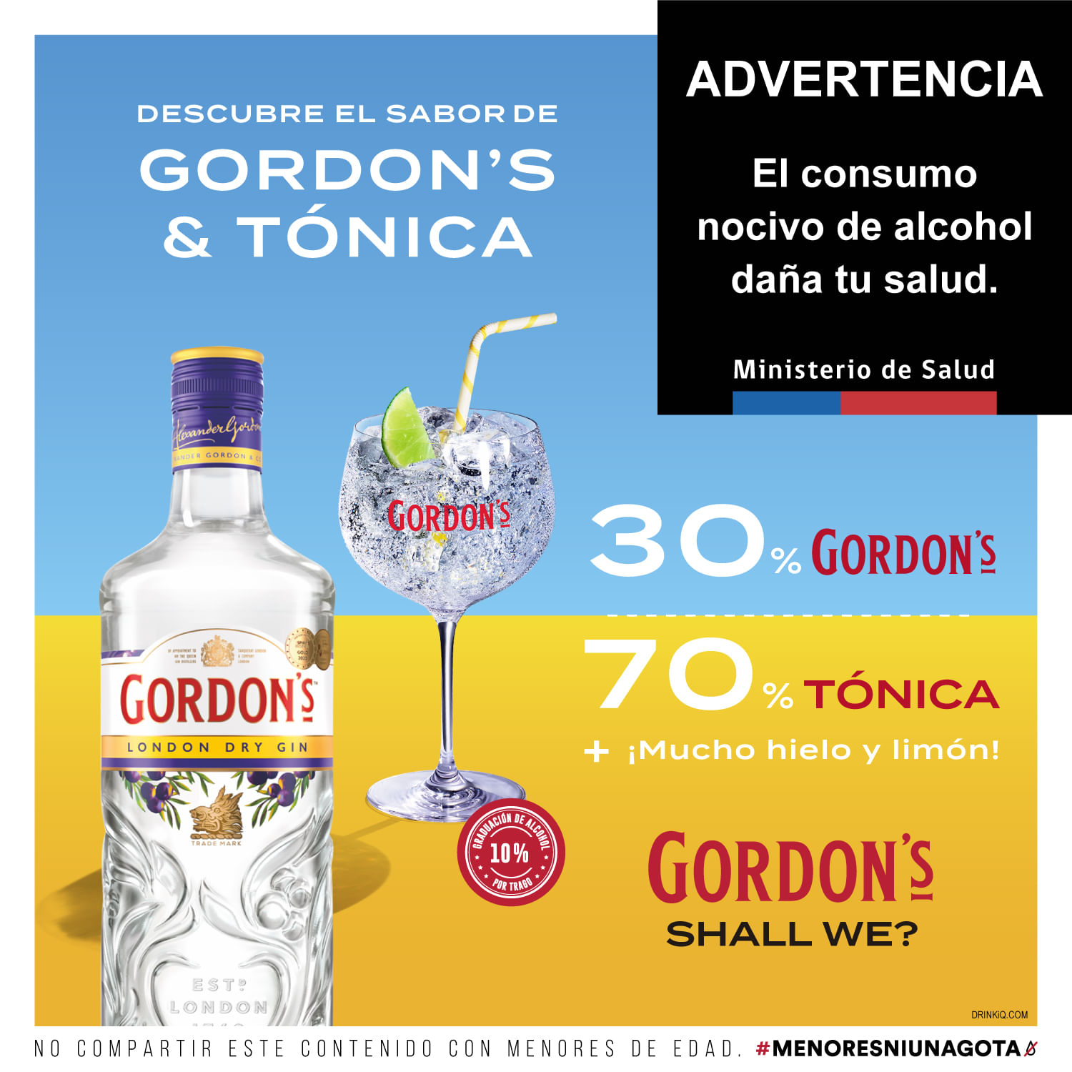 Gin Gordon's London Dry Gin 37,5° 750ml. | miCoca-Cola.cl - miCoca