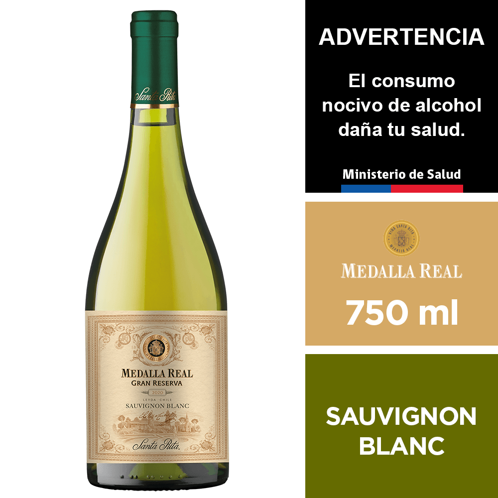 Vino Medalla Real Gran Reserva Sauvignon Blanc 750 ml.