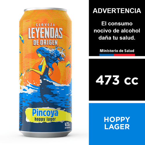 Cerveza Leyendas De Origen Pincoya Hoppy Lager 473 cc.