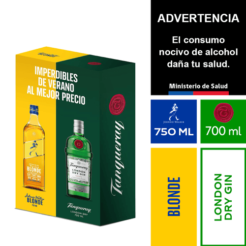 Pack Johnnie Walker Blonde 750ml. + Tanqueray London 700ml.