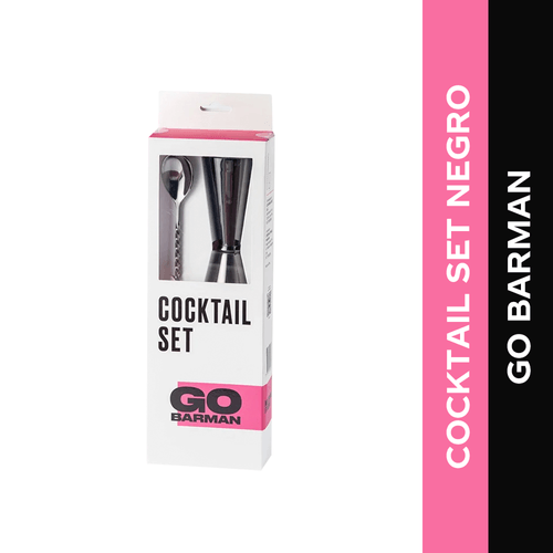 Cocktail Set - Cucharilla + Medidor Japonés Negro - Go Barman