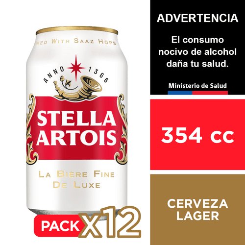 Cerveza Stella Artois 5,0° 12 x 354 cc.