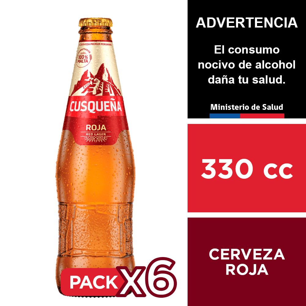 Cerveza Cusqueña Roja 5,0° 6 x 330 cc.