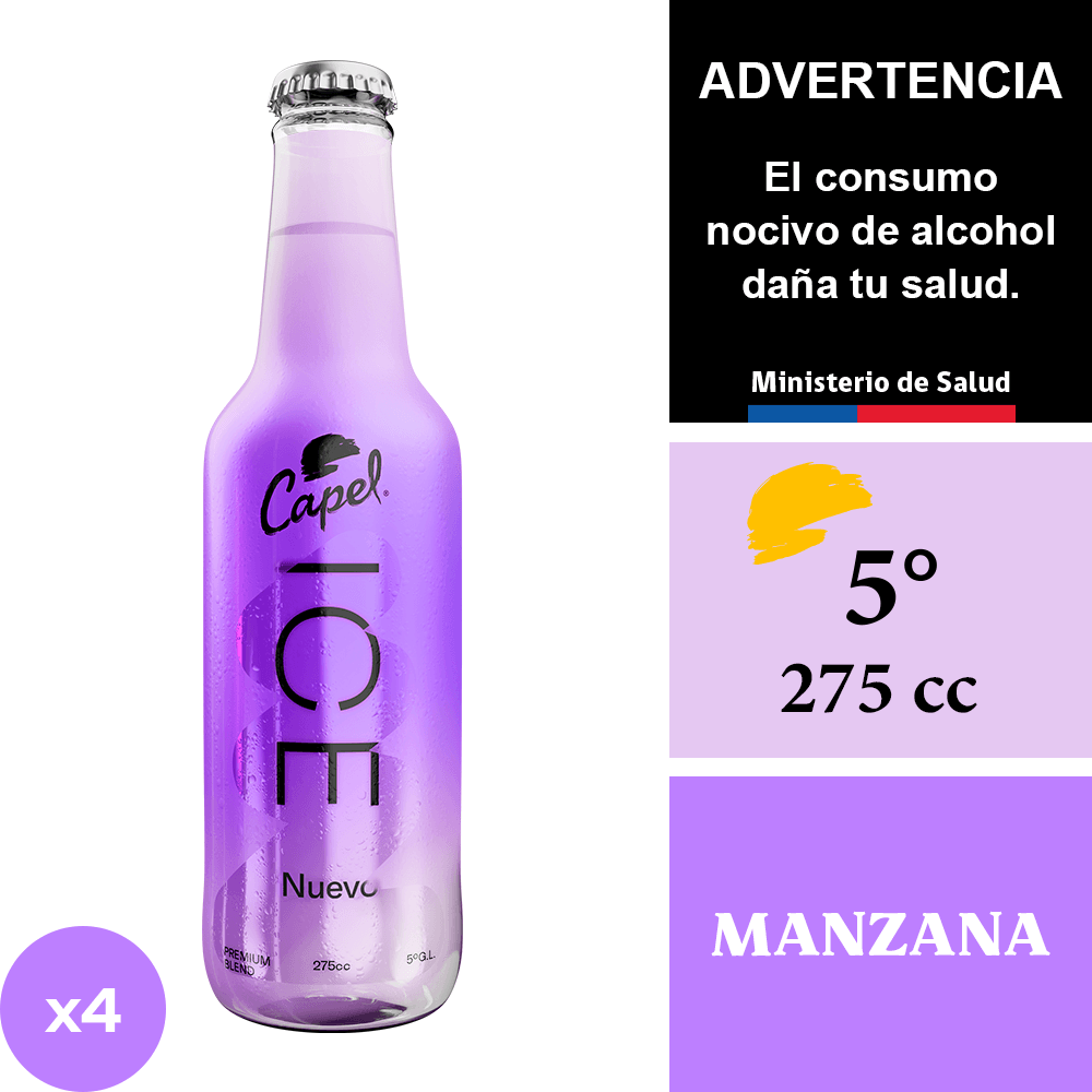 Cóctel Capel Ice Manzana 4 x 275 cc.