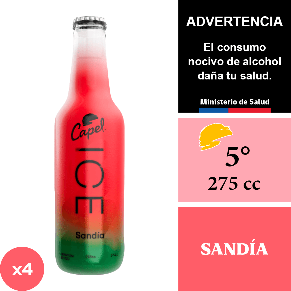 Cóctel Capel Ice Sandía 4 x 275 cc.