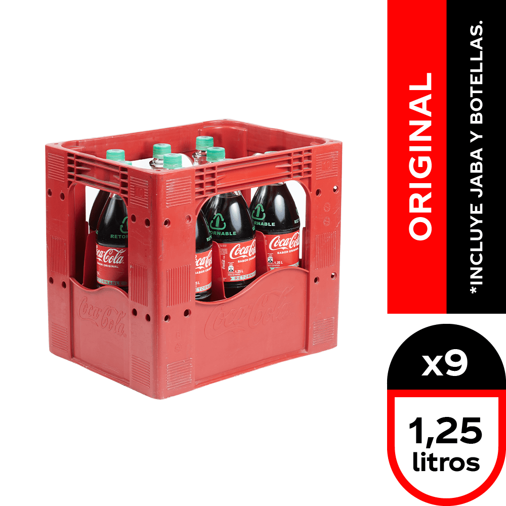 Starter Kit Coca-Cola Original Retornable 9 x 1,25 lt. (Incluye