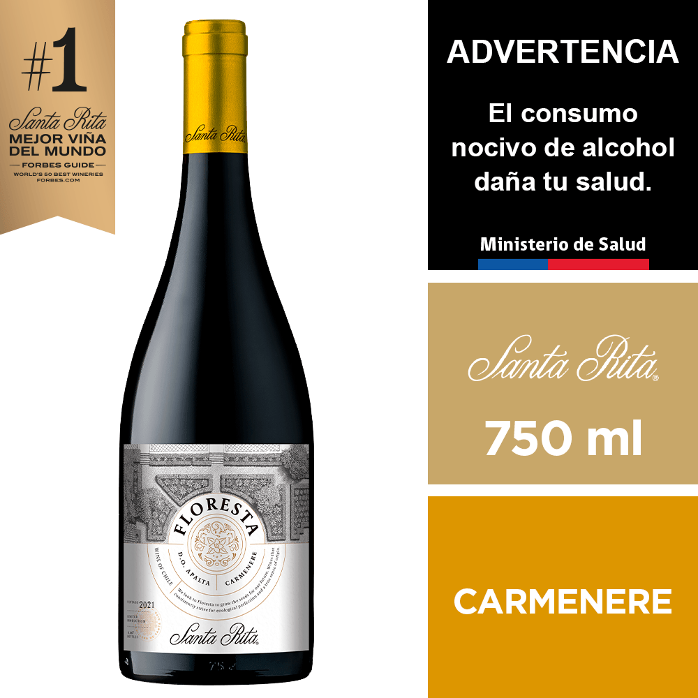 Vino Floresta Carmenere 750 ml.