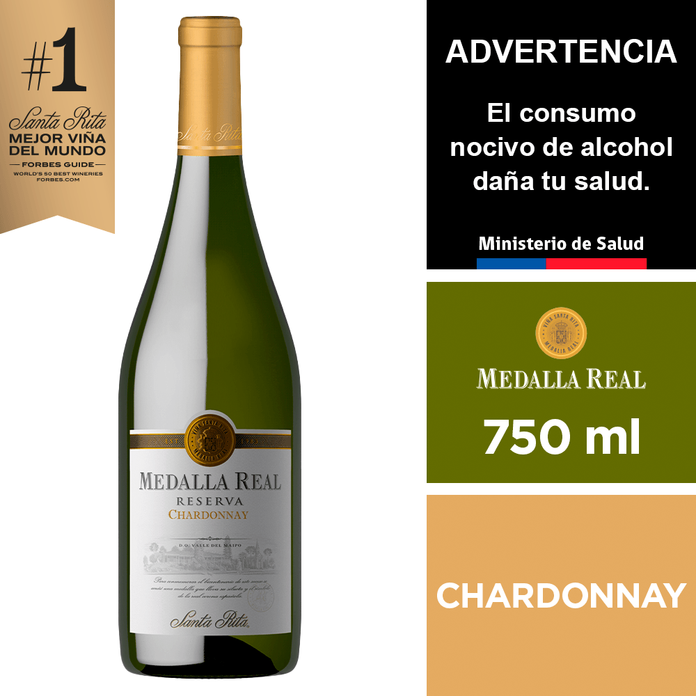 Vino Medalla Real Chardonnay Reserva 750 ml.