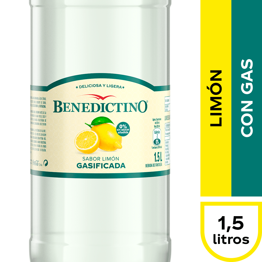 Benedictino Limón Con Gas 1,5 lt.
