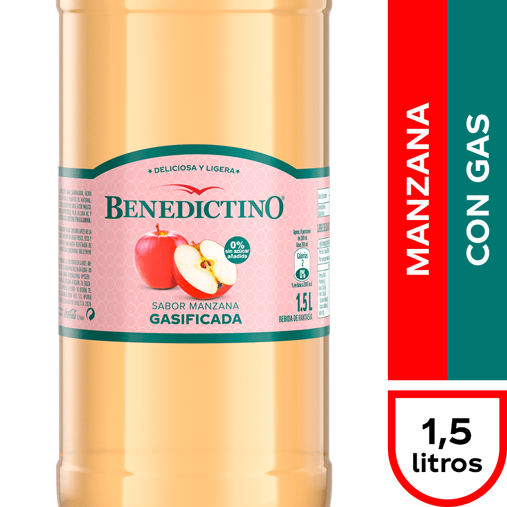 Benedictino Manzana Con Gas 1,5 lt.