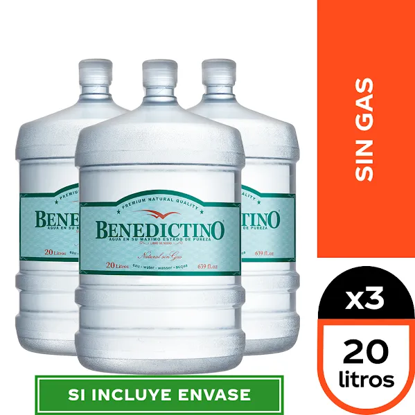 Pack 3 Starter Kit Benedictino Sin Gas 20lt.