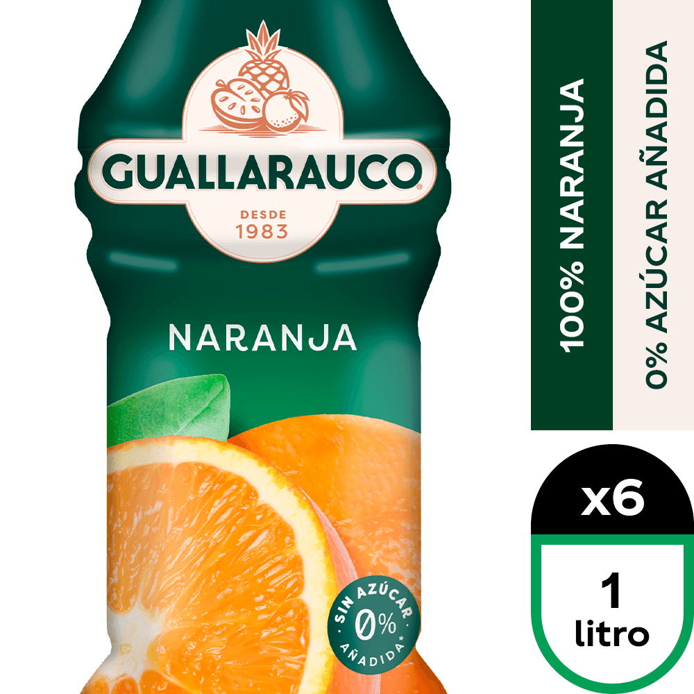 Jugo Guallarauco Naranja 6 x 1,0 lt